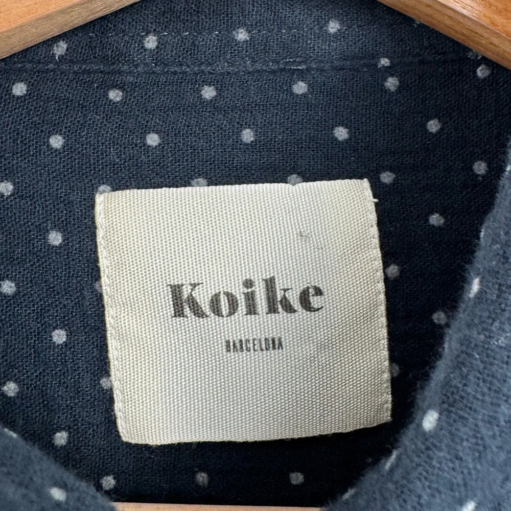 Koike‎ Barcelona Men Cotton Polka Dot Shirt Size Large